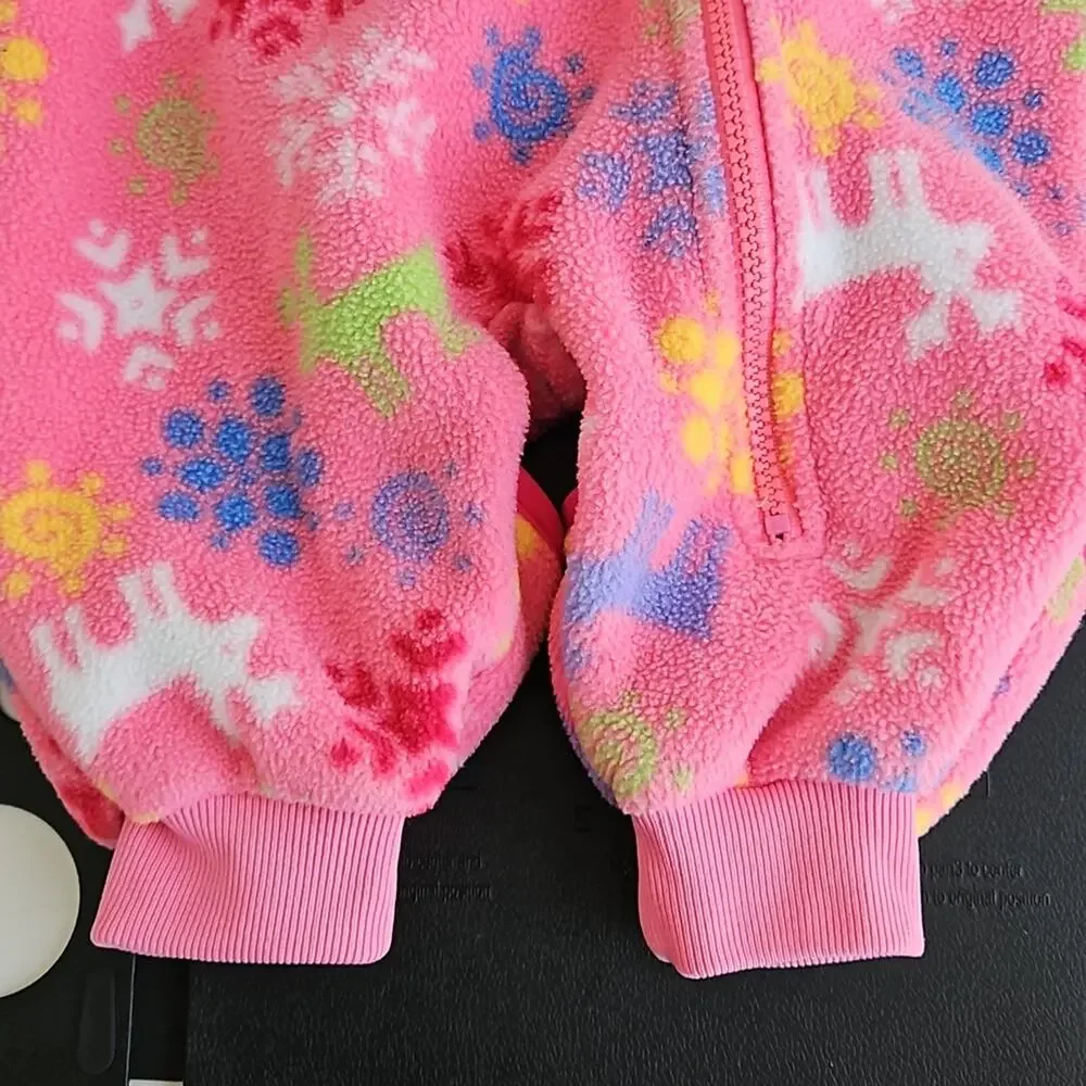 L.L. Bean Vintage L.L. Kids Pink Fleece Winter Baby Bunting |‎ Infant 3-6 Months